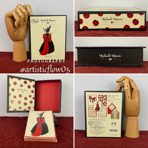 NEW! RARE! Limited! Disney Minnie Mouse Signature Note Card Set - Picture 5 of 5